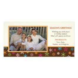 Cheerful Snowflakes Holiday Photo Card