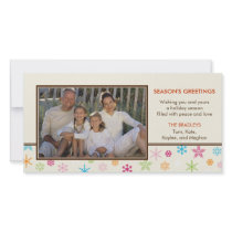 Cheerful Snowflakes Holiday Photo Card photo cards