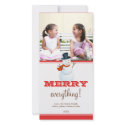 Cheerful snowman red white Christmas holiday photo photocard