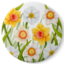 Cheerful Spring Daffodils Large Pin