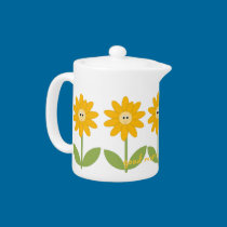 cheerful sunflowers teapot teapots