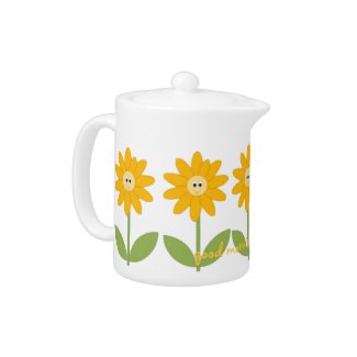 cheerful sunflowers teapot