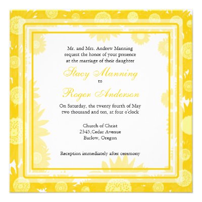 Cheerful Sunflowers- Wedding invites
