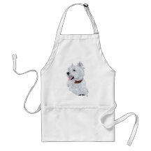 Cheerful West Highland White Terrier Aprons
