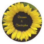Cheerful Yellow Sunflower Wedding Sticker