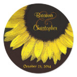 Cheerful Yellow Sunflower Wedding Sticker