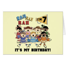 Cheerleader 7th Birthday Tshirts and Gifts Greeting Cards