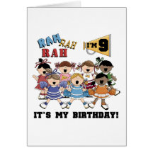 Cheerleader 9th Birthday Tshirts and Gifts Greeting Cards