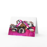 Cheerleader Boxer greeting card