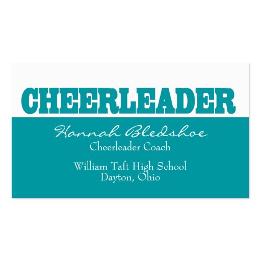Cheerleader Business Card (front side)