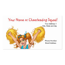 cheer, cheerleading, cheerleader, pom, poms, al rio, Business Card with custom graphic design