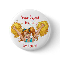 Cheerleader Cheerleading Customizable Button