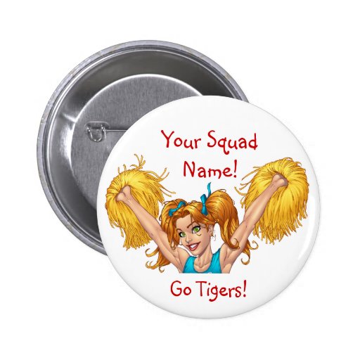 Cheerleader Cheerleading Customizable Button