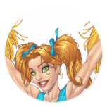 Cheerleader Cheerleading Customizable Stuff Round Sticker