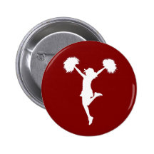 Cheerleader Cheerleading Outline Art by Al Rio Pins