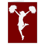 Cheerleader Cheerleading Outline Art by Al Rio Greeting Card