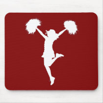 cheer, cheerleading, cheerleader, outline, art, rio, broncos, football, Mouse pad with custom graphic design