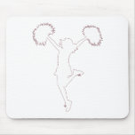 Cheerleader Cheerleading Outline Art by Al Rio Mouse Pads