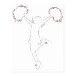 Cheerleader Cheerleading Outline Art by Al Rio Post Cards