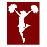 Cheerleader Cheerleading Outline Art by Al Rio Postcards