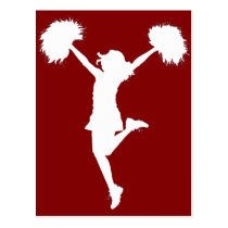 cheer, cheerleading, cheerleader, outline, art, rio, broncos, football, Cartão postal com design gráfico personalizado