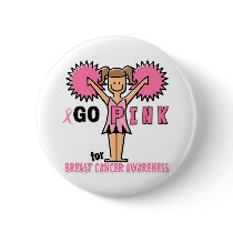 Cheerleader for Breast Cancer Awareness buttons by awarenessgifts Cheerleader for Breast Cancer Awareness buttons