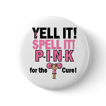 Cheerleader For Breast Cancer Awareness buttons by awarenessgifts Cheerleader For Breast Cancer Awareness buttons
