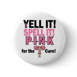Cheerleader For Breast Cancer Awareness buttons