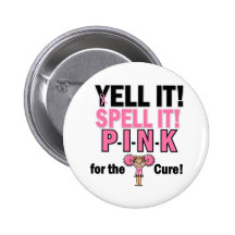 Cheerleader For Breast Cancer Awareness Pinback Button
