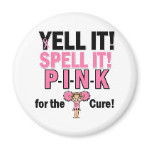 Cheerleader For Breast Cancer Awareness magnets by awarenessgifts Cheerleader For Breast Cancer Awareness magnets