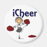 Cheerleader I Cheer Stick Figure Fridge Magnet