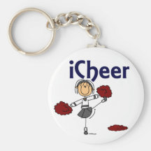 Cheerleader I Cheer Stick Figure Keychain