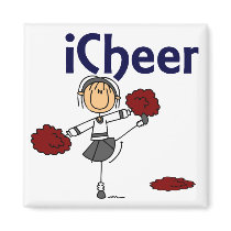 Cheerleader I Cheer Stick Figure magnets by stickfiguretown Cheerleader I Cheer Stick Figure magnets