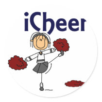 Cheerleader I Cheer Stick Figure stickers