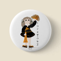 Cheerleader in Black and Orange Template buttons