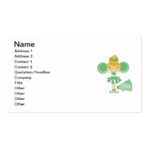 Cheerleader in Green Business Cards