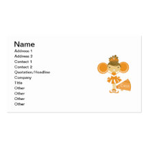 Cheerleader in Orange Business Card Templates