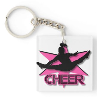 Cheerleader in pink acrylic keychains
