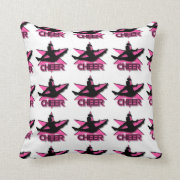 Cheerleader in  pink American Mojo square pillow