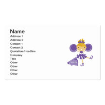 Cheerleader in Purple Business Card Template
