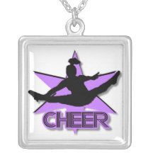 Cheerleader in purple pendant