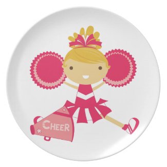 Cheerleader in Red Plate
