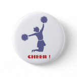 Cheerleader In Silhouette Badge Button