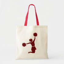 Cheerleader In Silhouette Canvas Shopping Bag at Zazzle