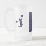 Cheerleader In Silhouette Frosted Drinks Glass Coffee Mugs