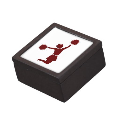 Cheerleader In Silhouette Jeweley Trinket Box Premium Jewelry Box