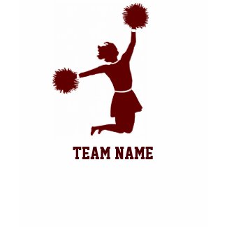 Cheerleader In Silhouette Jumps With Poms Tee shirt