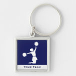Cheerleader In Silhouette Luggage Blue Keychain