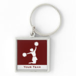 Cheerleader In Silhouette Luggage Red Keychain