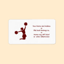 Cheerleader In Silhouette Name And Address Label